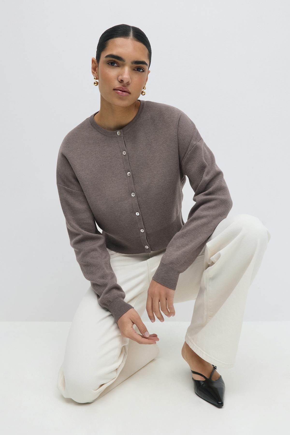 Knitted cardigan - Gardenia