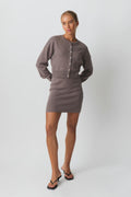 Knitted skirt - Lt grey melange