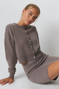 Knitted skirt - Brown melange