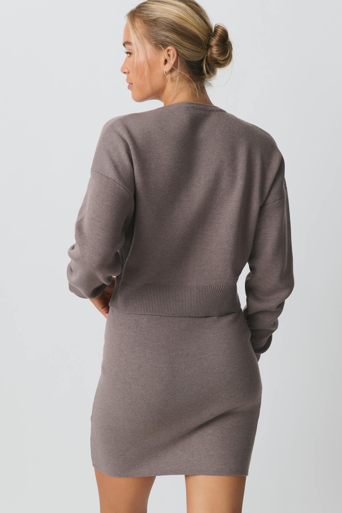 Knitted skirt - Brown melange