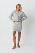 Knitted skirt - Lt grey melange