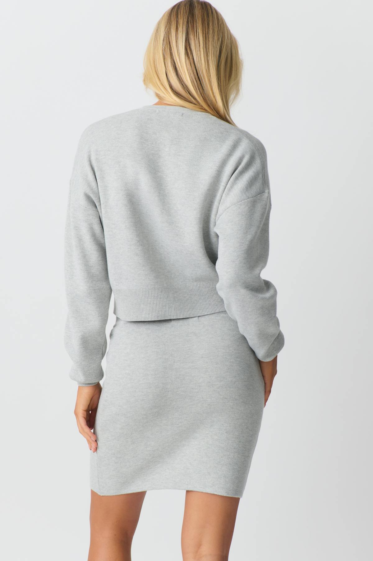 Knitted skirt - Lt grey melange