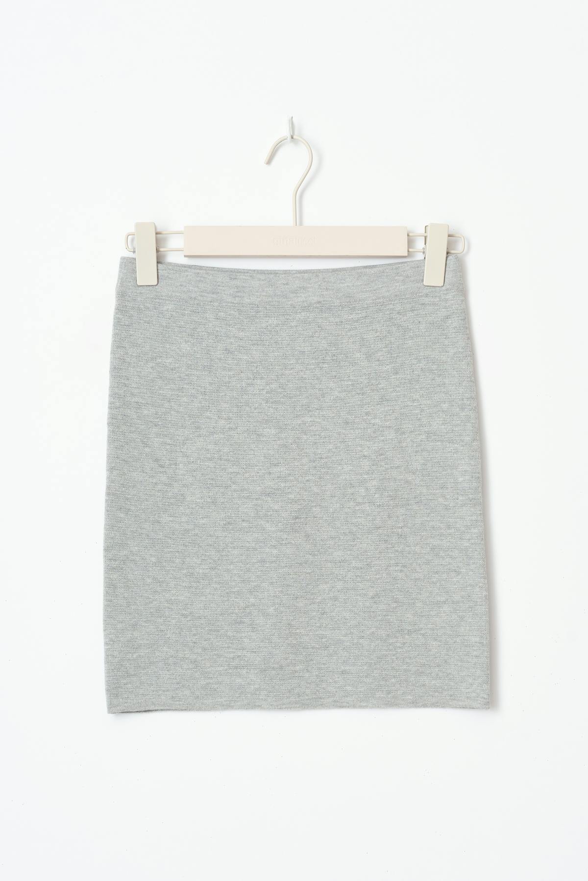 Knitted skirt - Lt grey melange