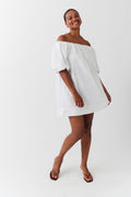 Off shoulder poplin dress - Noir