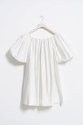 Off shoulder poplin dress - Blanc