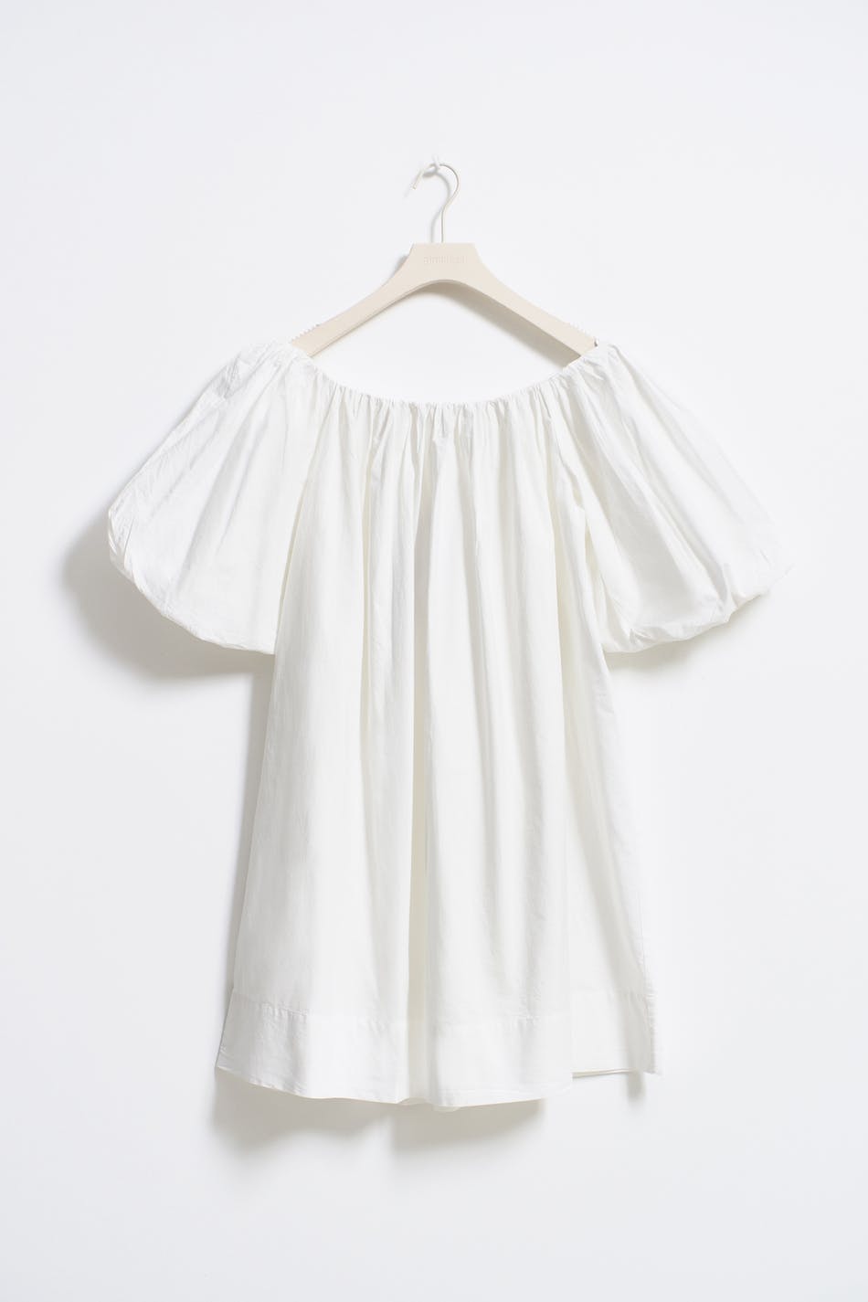 Off shoulder poplin dress - Blanc