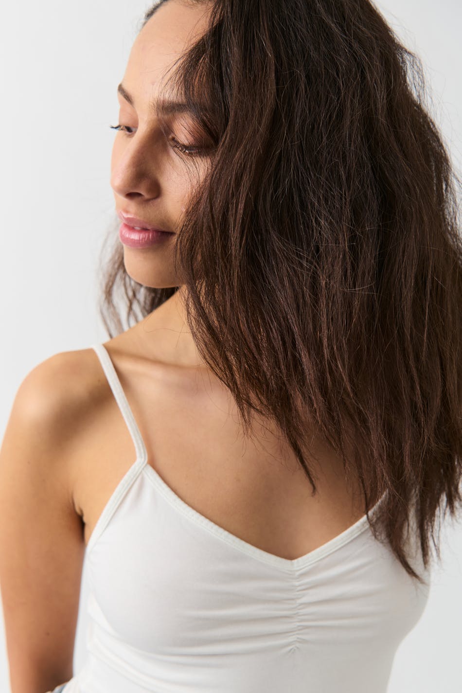 V-neck ruched singlet - Pale lilac
