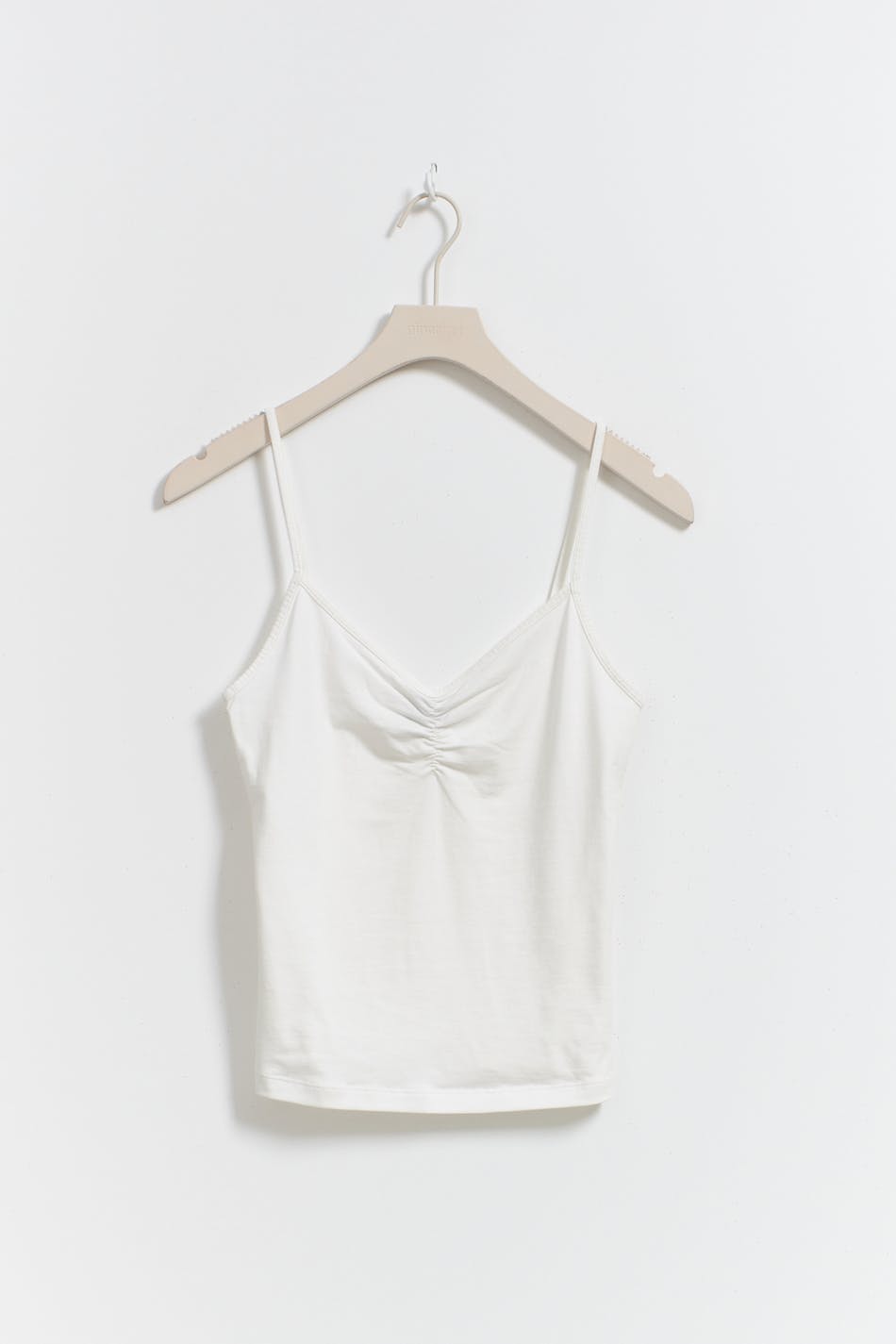 V-neck ruched singlet - Blanc cassé