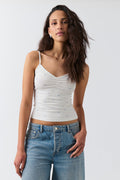 V-neck ruched singlet - Noir