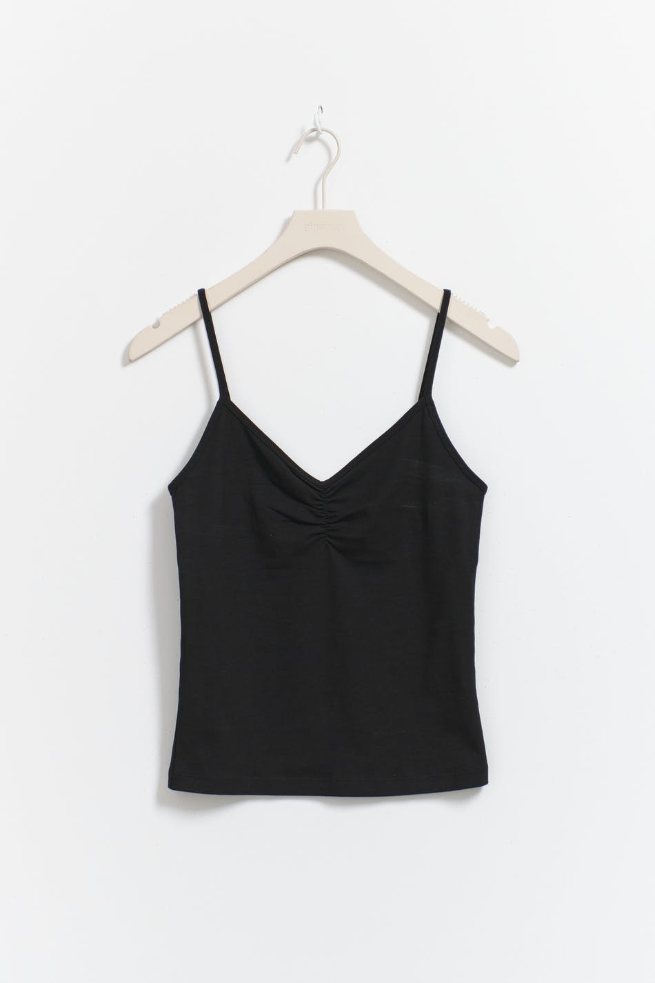V-neck ruched singlet - Noir
