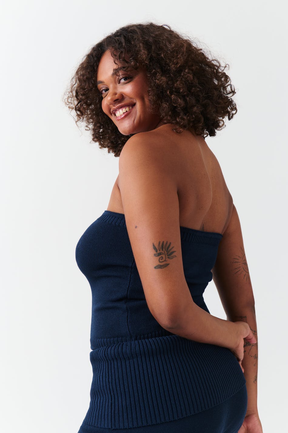 tube top - Blue stripe