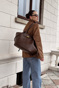 Long strap pu bag - Marron