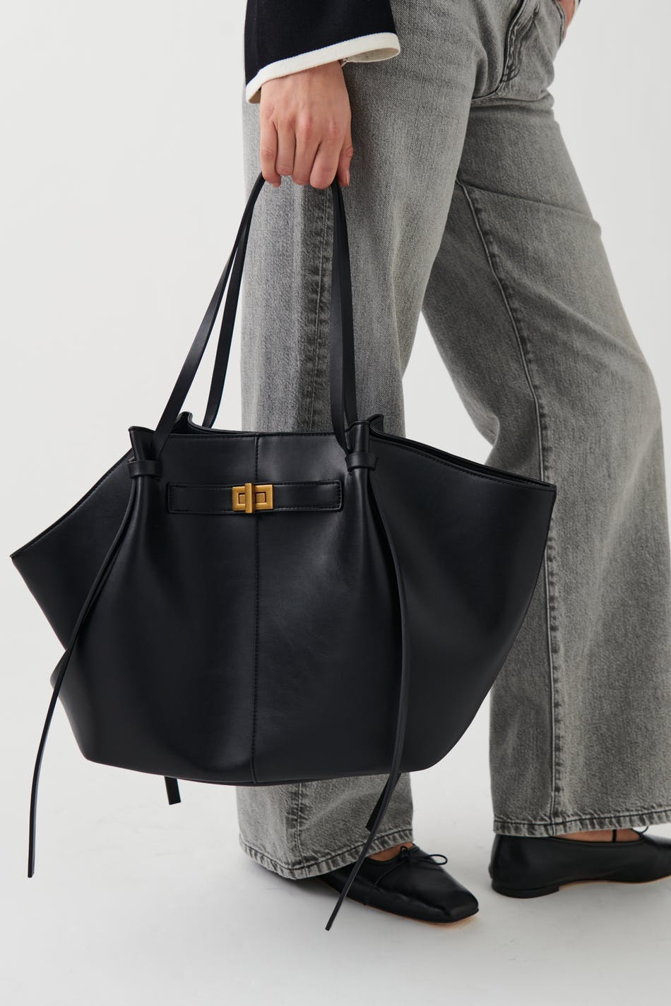 Long strap pu bag - Black croc
