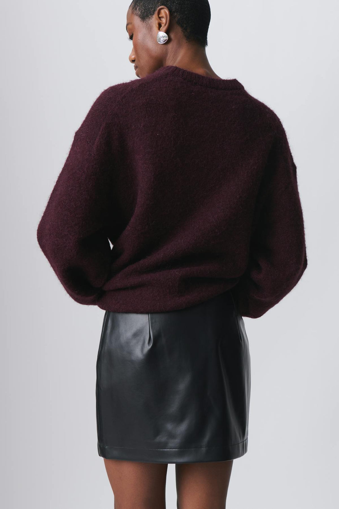 mini wrap pu skirt - Noir