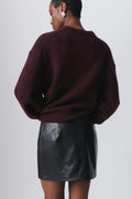 mini wrap pu skirt - Noir
