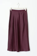 elastic satin midi skirt - Bordeaux