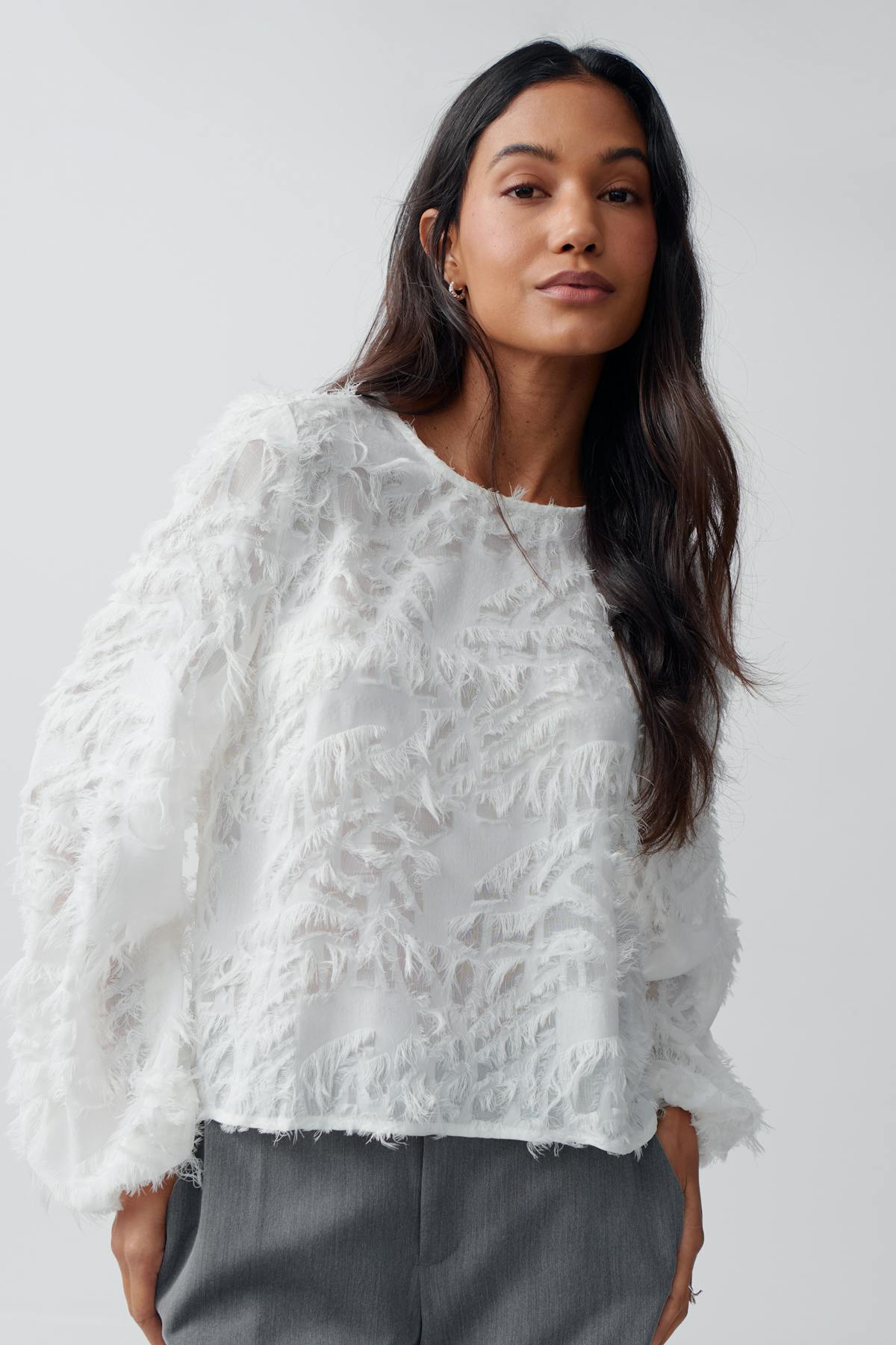structured open back top - Marshmallow