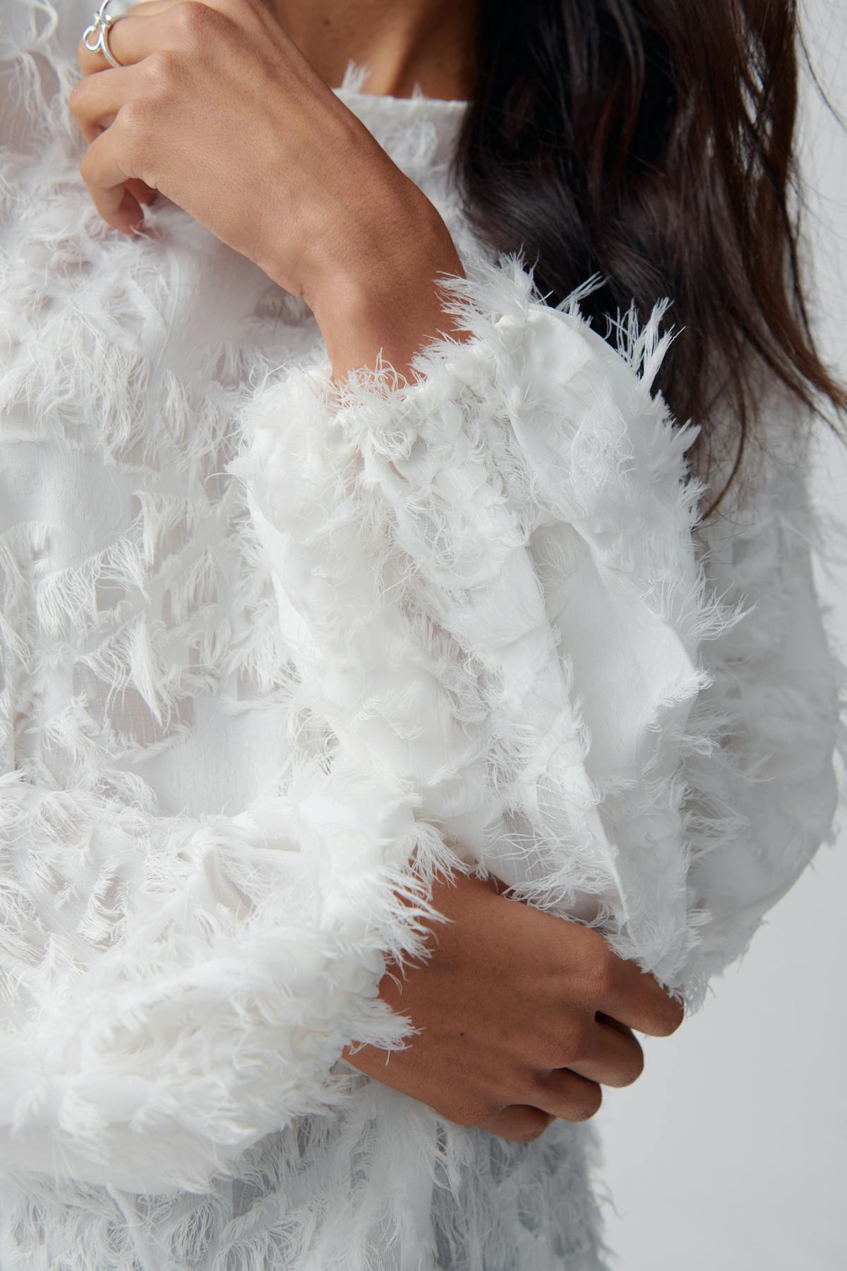 structured open back top - Marshmallow
