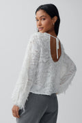 structured open back top - Marshmallow