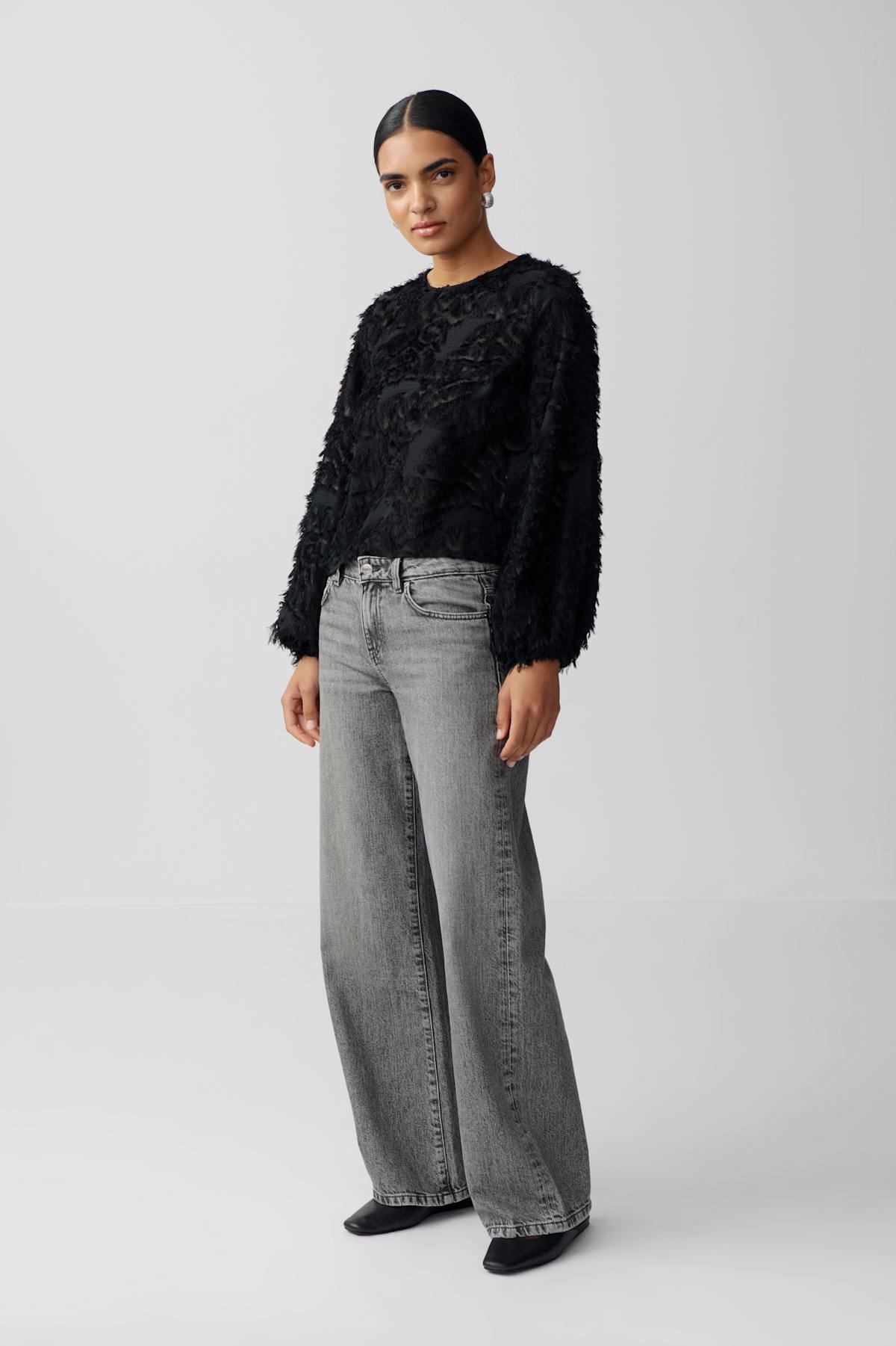 structured open back top - Noir