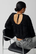 structured open back top - Noir