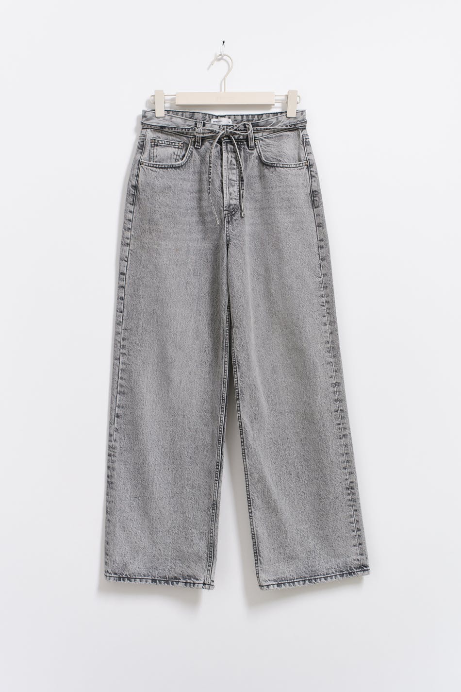 Tie waist baggy jeans - Gris