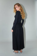 Ruched mesh maxi skirt - Noir