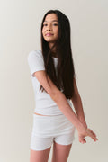 y low waist yoga shorts - Blanc