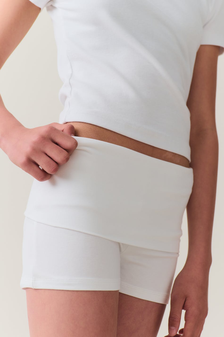 y low waist yoga shorts - Blanc
