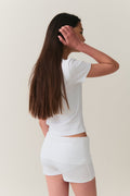 y low waist yoga shorts - Blanc