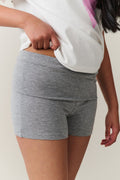 y low waist yoga shorts - Lt grey melange
