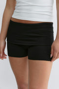 y low waist yoga shorts - Noir