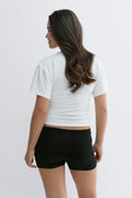 y low waist yoga shorts - Noir