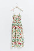 Tube midi smock dress - Pink flower