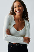 Rib cardigan set - Warm white
