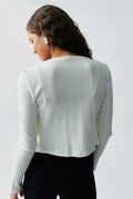 Rib cardigan set - Warm white