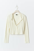 Rib cardigan set - Warm white