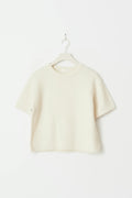 Y kn short sleeve top - Cashmere blue