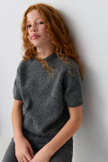 Y kn short sleeve top - Noir
