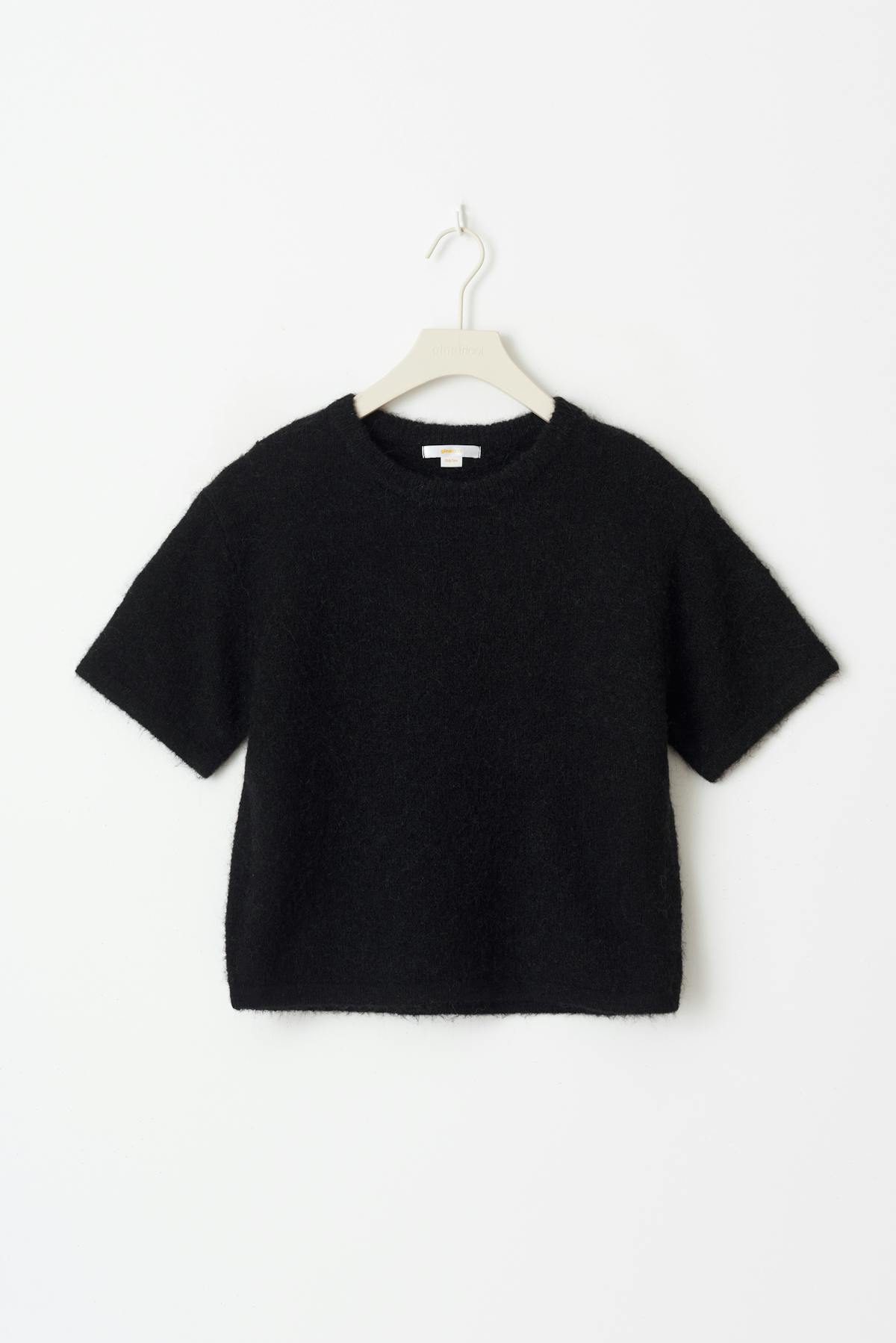 Y kn short sleeve top - Noir