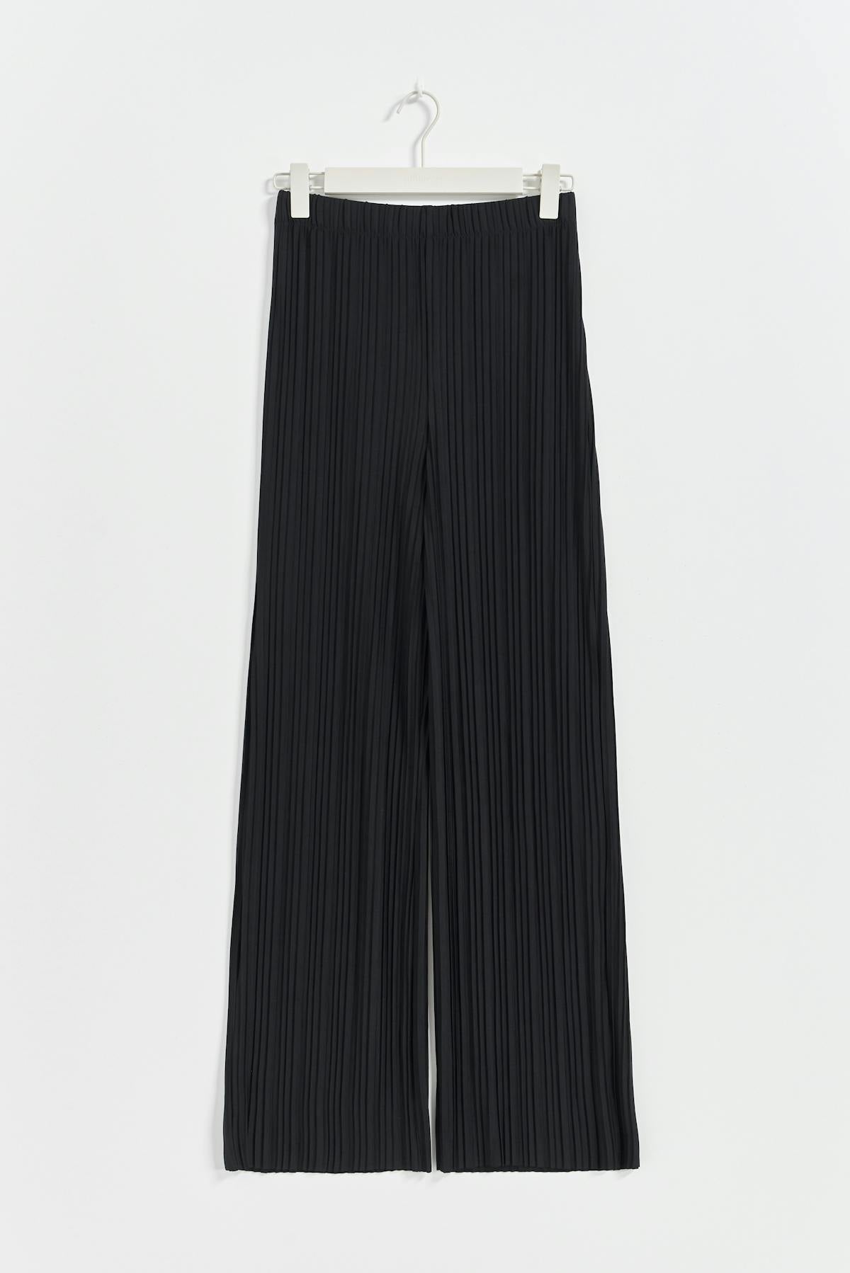 jersey plisse trousers - Noir