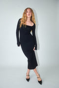 Square neck dress - Noir