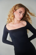Square neck dress - Noir