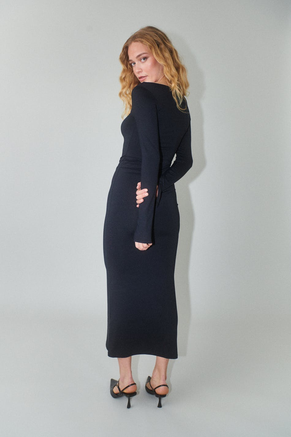 Square neck dress - Noir