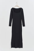 Square neck dress - Noir
