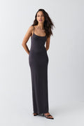 Maxi slip dress - Deep taupe