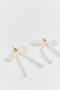 pearl bow earrings - Noir