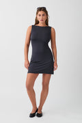 Soft touch boatneck dress - Noir