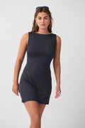 Soft touch boatneck dress - Noir