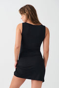Soft touch boatneck dress - Noir